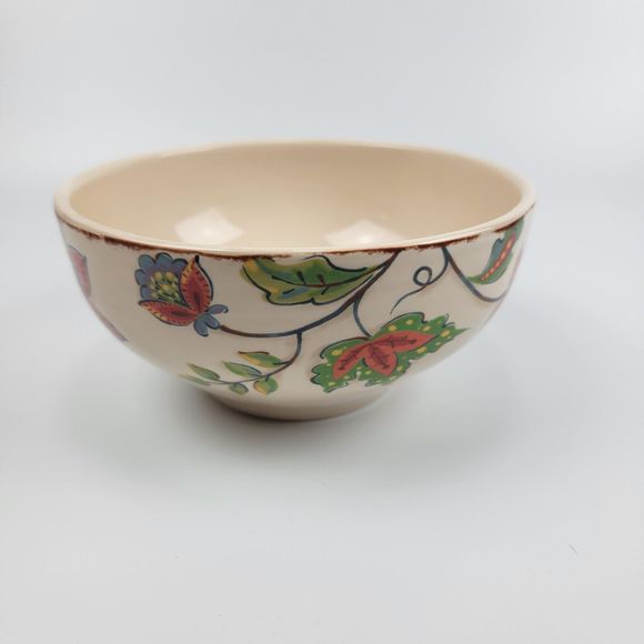 PIER 1 IMPORTS Elizabeth Floral Ironstone Salad Soup Bowl Colorful 6" Excellent - Picture 1 of 9